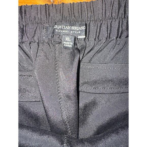 Christian Siriano Womens Runway Style Pants XL Black Lightweight Pull On Elastic - Picture 5 of 11